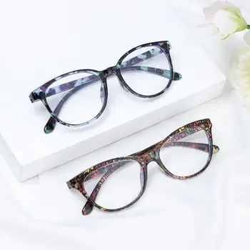 Modes Portatīvo Elegants Ziedu Ultra Viegls Rāmis Acu Aizsardzība Lasīšanas Brilles Anti-Zila Gaisma Brilles