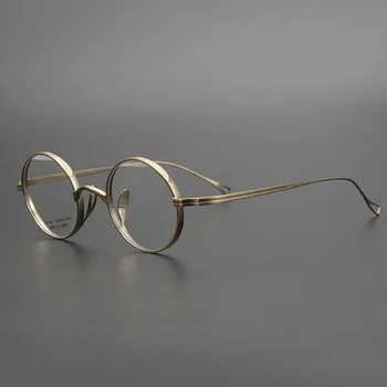 Tīra Titāna Briļļu Rāmis Vīriešu Retro Kārtu Recepšu Brilles Sievietēm Tuvredzība, Optisko Briļļu Rokas Lējuma Japāņu Dizainers Jaunas