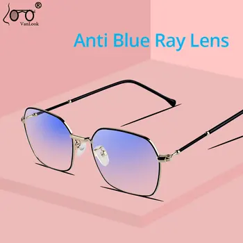 Sieviešu Anti Blue Ray Blue Ray, Datoru Brilles Vīriešiem Zilā Gaisma Aizsardzības Pretbloķēšanas Brilles Metāla Daudzstūri, Optisko Briļļu ietvaru UV400